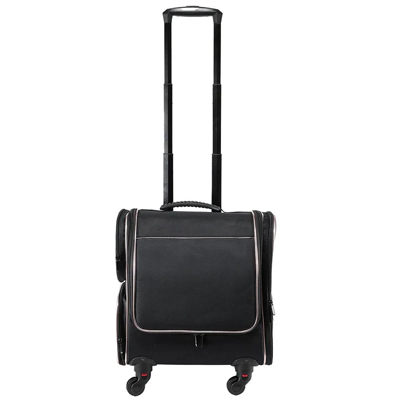 حقيبة مكياج احترافية، حقيبة مكياج للأمتعة بعجلات، صندوق أدوات تجميل الأظافر متعدد الوظائف بسعة كبيرة، #2