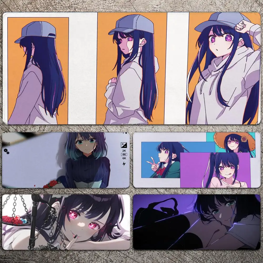 Hot Anime Oshi No Ko Mousepad Large Gaming Mouse Pad LockEdge Thickened Computer Keyboard Table Desk Mat