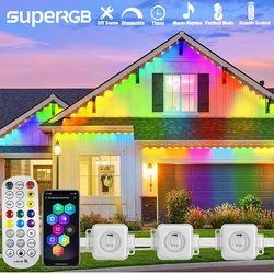 20M Permanent Eaves LED Smart RGB Outdoor Led Lights for House with Remote  Full House Eaves Light Christmas Holiday Decor