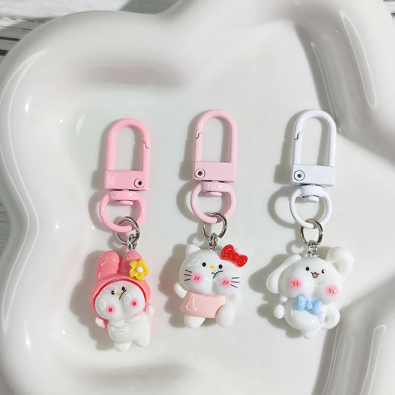 Kreskówka Cinnamonrolls Hello Kitty My Melody Kuromi Brelok do kluczy Śliczne etui na słuchawki Plecak Zawieszka Akcesoria do kluczy samochodowych Prezent dla pary