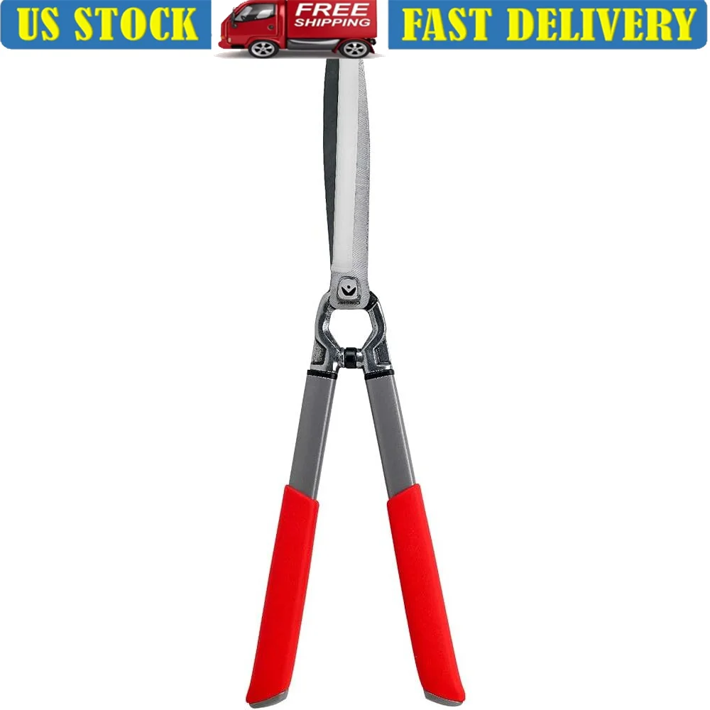 

Professional Garden Hedge Shears Resharpenable Blade Lightweight Steel Handles Shock Absorbing Bumper Fatigue Reduction Durable