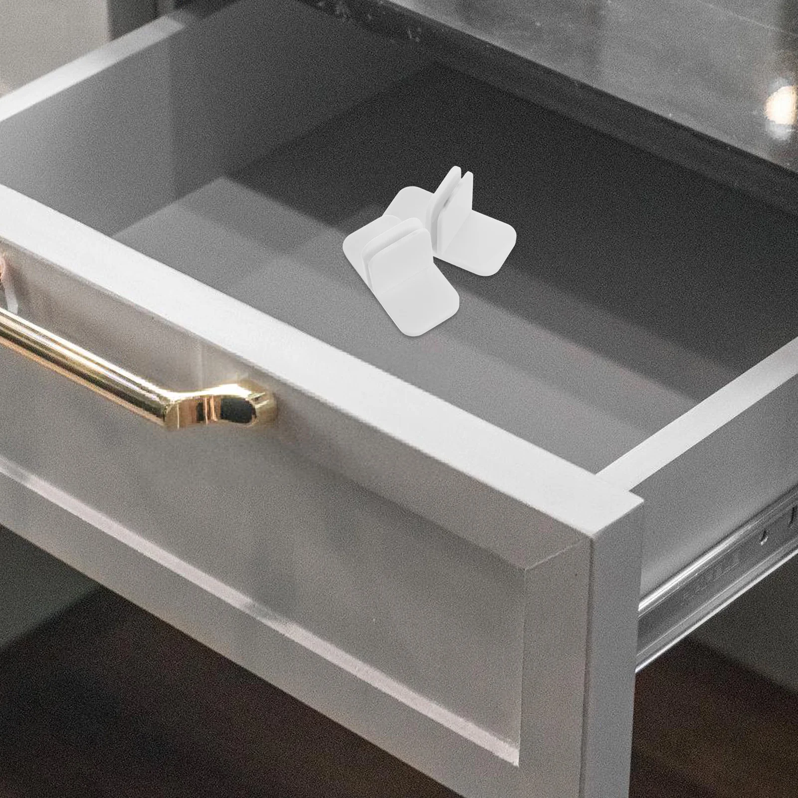 

4 Pcs End Clip Drawer Divider Fixer Cut off Clips Clamps Fixing Plastic for Kitchen