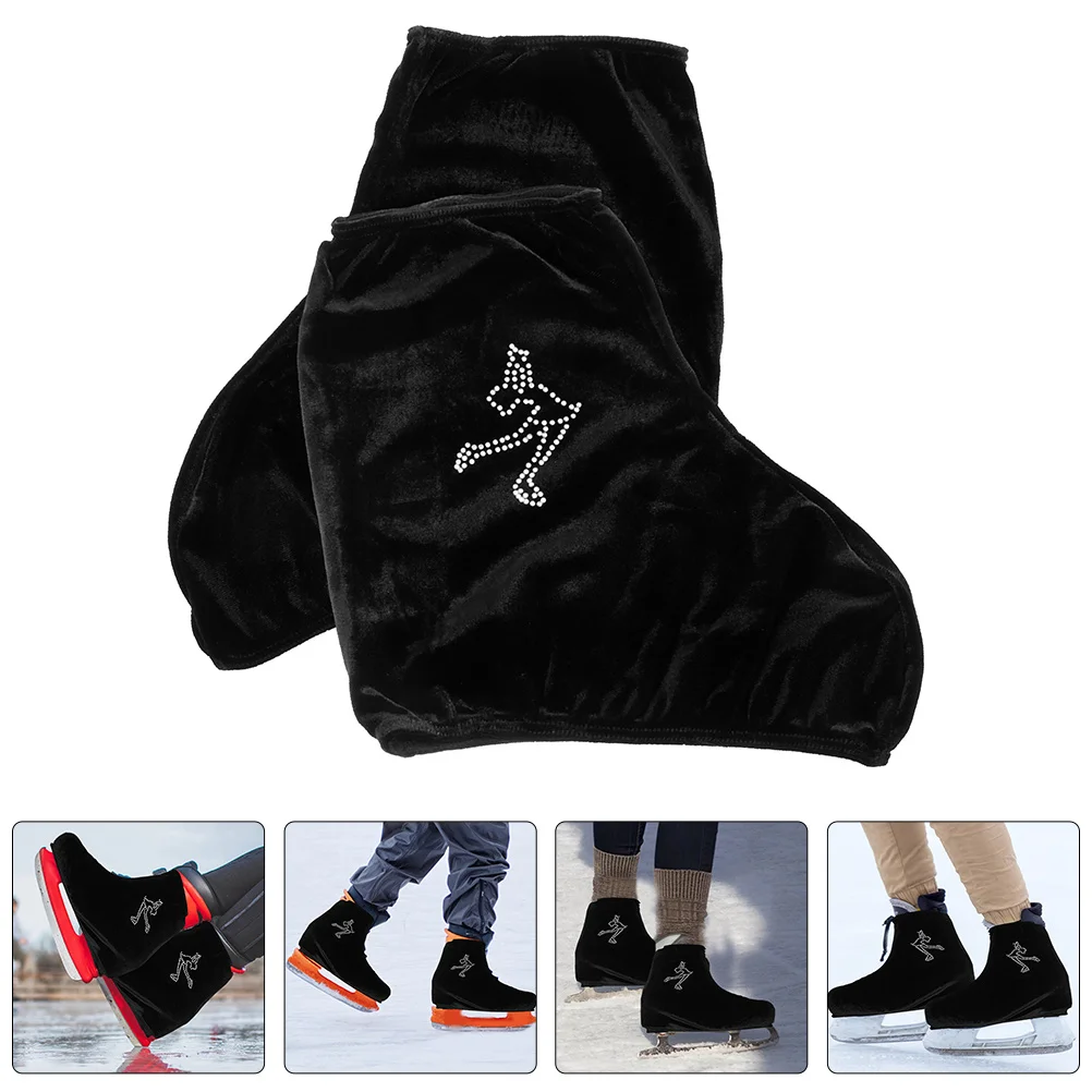 زوج واحد من أغطية الزلاجات المرنة المصنوعة من البوليستر لحماية ملحقات التزلج على الهوكي والتزلج على الجليد في الهواء الطلق للاستخدام الرياضي