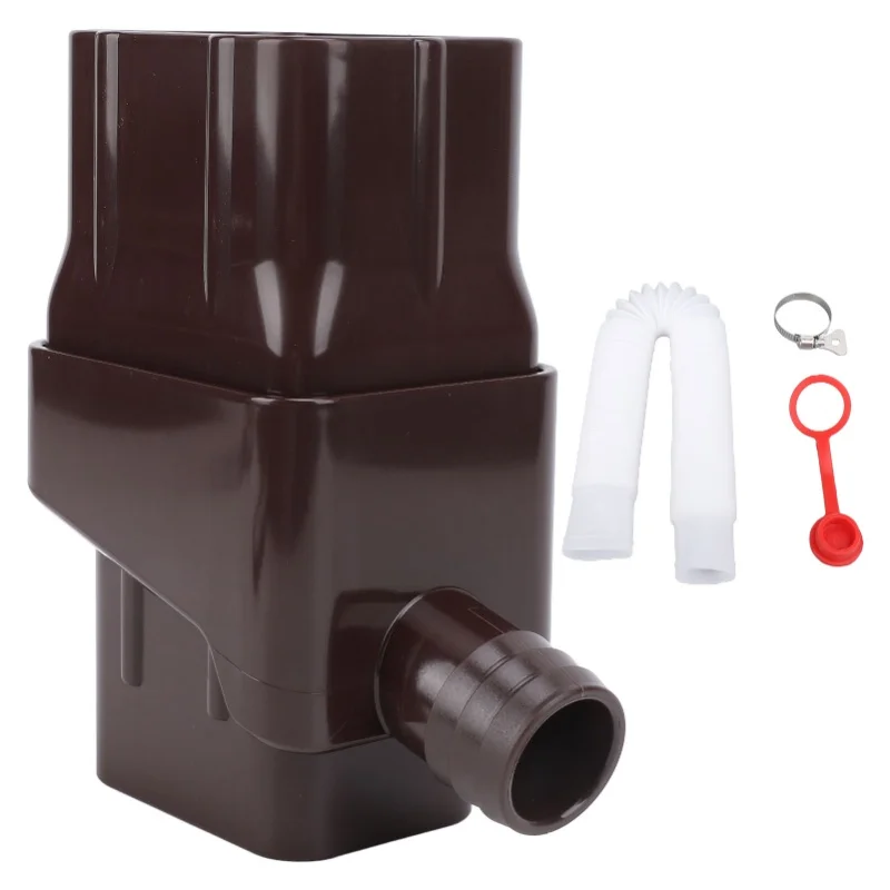 Rainwater Collection System Easy Installation Efficient Rain Barrel Diverter Kit For Downspout Brown