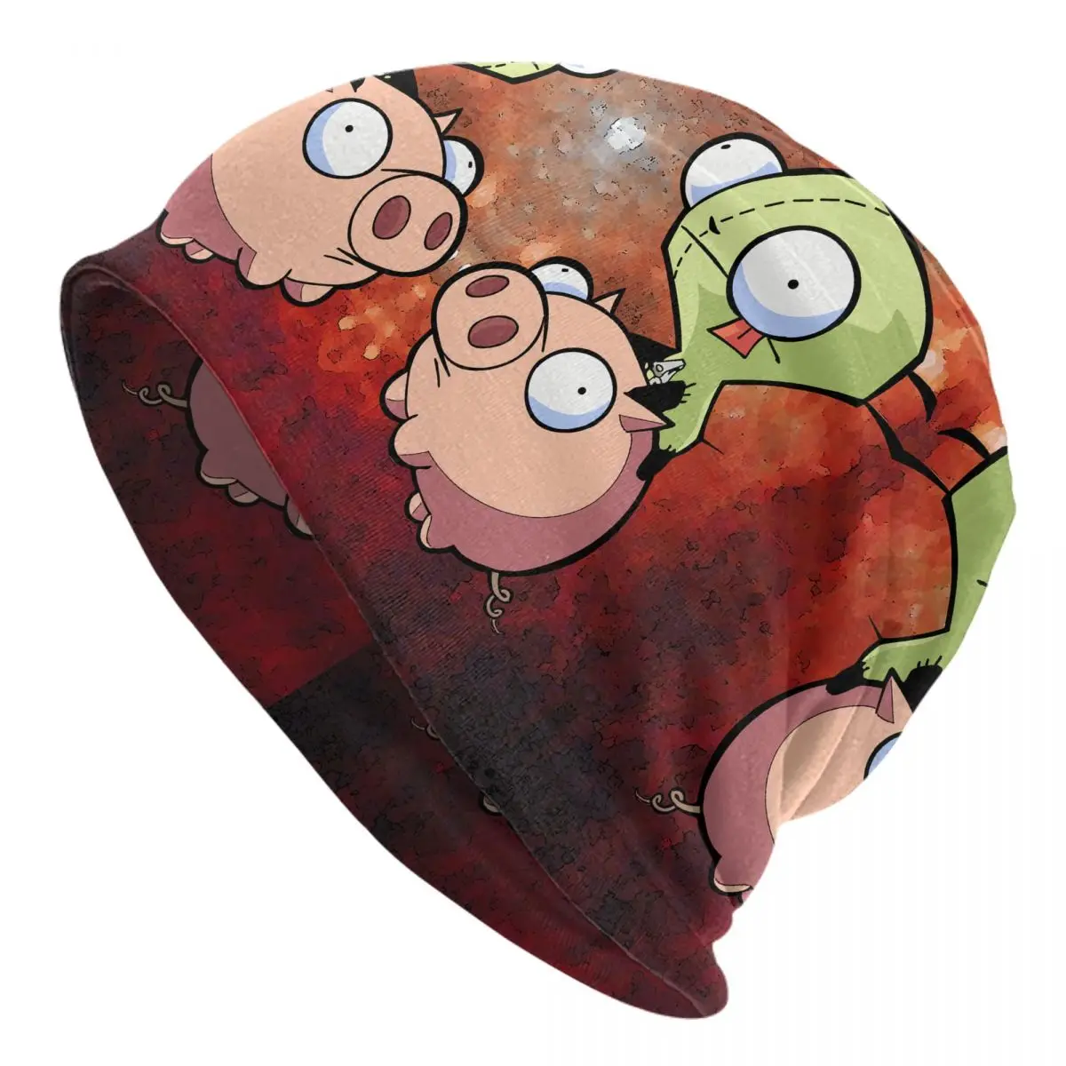 Shocking Cartoon Autumn Female Thin Beanies Double Used Casual Bonnet Hats