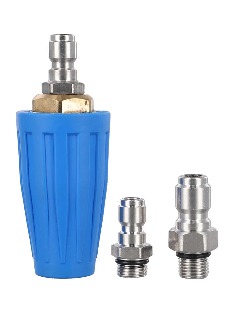 Turbo Nozzle Pressure Washer Tips Kit Nozzle 4000PSI Max With 1/4in 3/8in Quick Connectors For Car & Outdoor Blue Nozzle Adapter