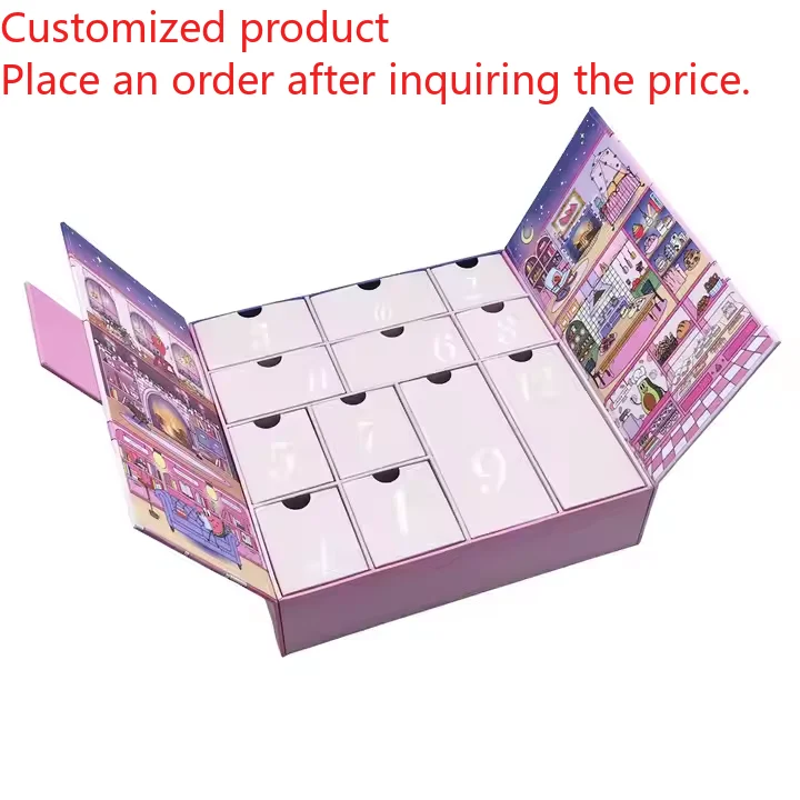 

Custom Luxury Mystery Gift Box for Kids Gold Foil & Stamping Printed UV Advantage for Christmas Advent Calendar Food Packaging