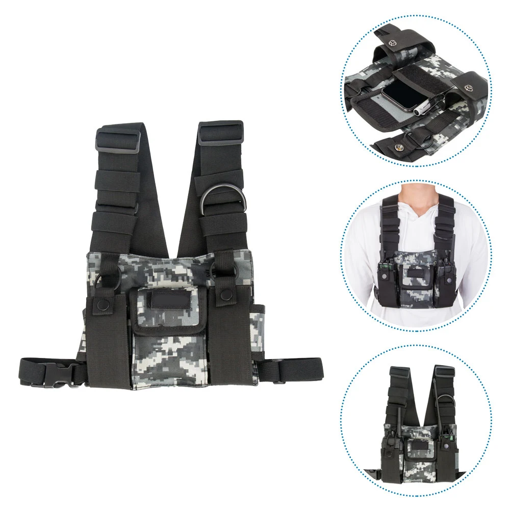 

Walkie Chest Bag Tape Radio Rig Vest 600d Nylon over The Shoulder