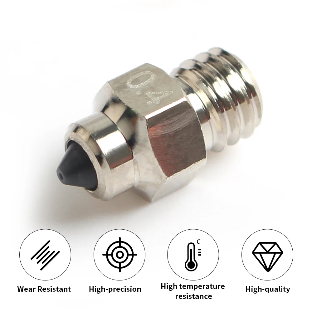 Ugello bimetallico HC per V6/Volcano/Mk8 Hotend Neptune4 K1 Ugello DLC Acciaio temprato e rame Stampante 3D ad usura ad alta temperatura