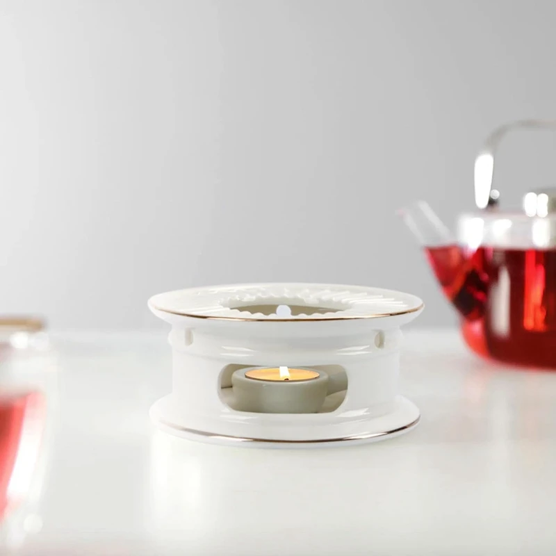

Подогреватель для чайника, керамический подогреватель для чая с подставкой для чайной свечи, подогреватель для чайника для подогрева кофе, молока, чайный светильник