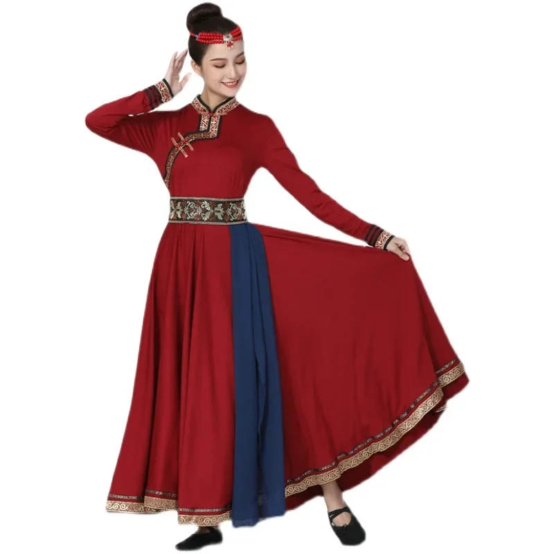 Mongolische Dans Kostuums Volksdans Kostuums Kleding Oude Nationale Hanfu Tibetaanse Volksdans Volwassen Performance Kostuum