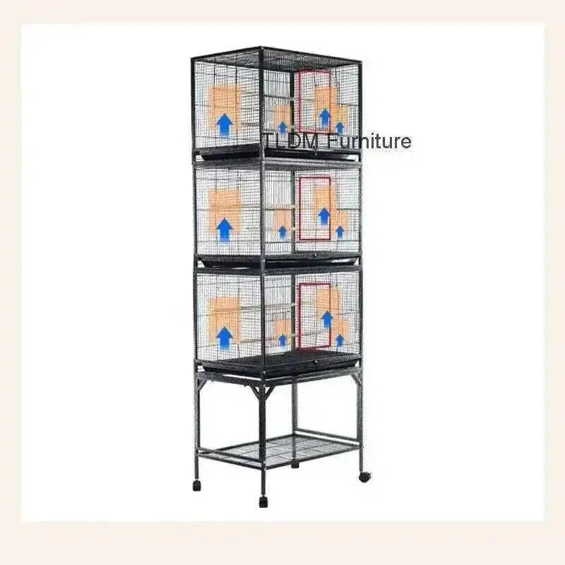 

Large Space Modern Bird Cages for Balcony Metal Multi-layer Partition Bird House Simple Luxury Movable Commercial Nest for Birds