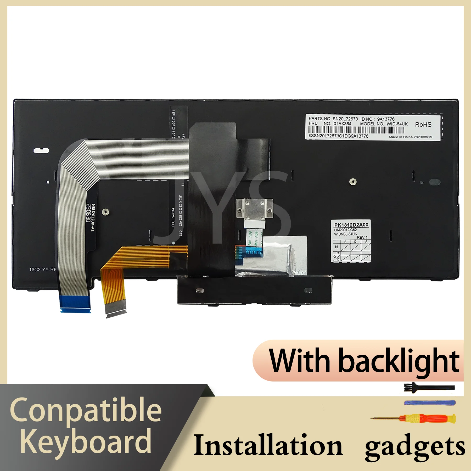 Klawiatura podświetlana US Koreański Latynoamerykański Hiszpański Portugalski Rosyjski Turecki Brytyjski Belgijski Błędugarski do Lenovo ThinkPad T470/T480/A475/A485 — zdjęcie produktu 6
