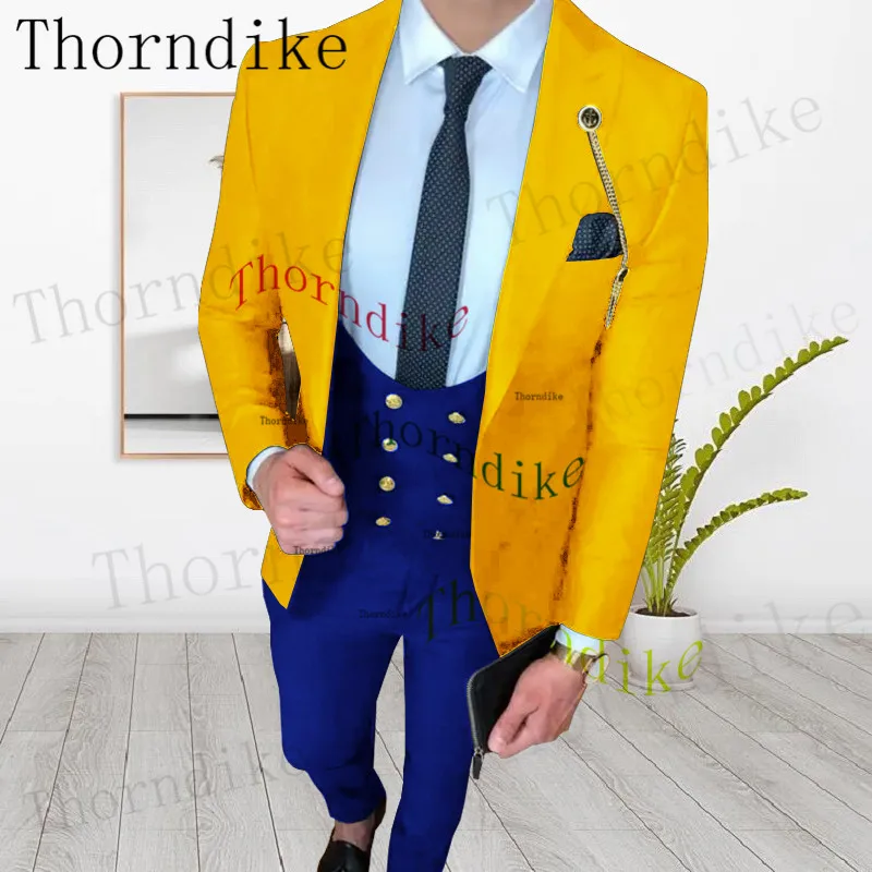 

Thorndike Latest High Quality Peak Lapel Men's Royal Blue Suits Tailored Hot Selling One Button Fashion Casual Trendy Blazer