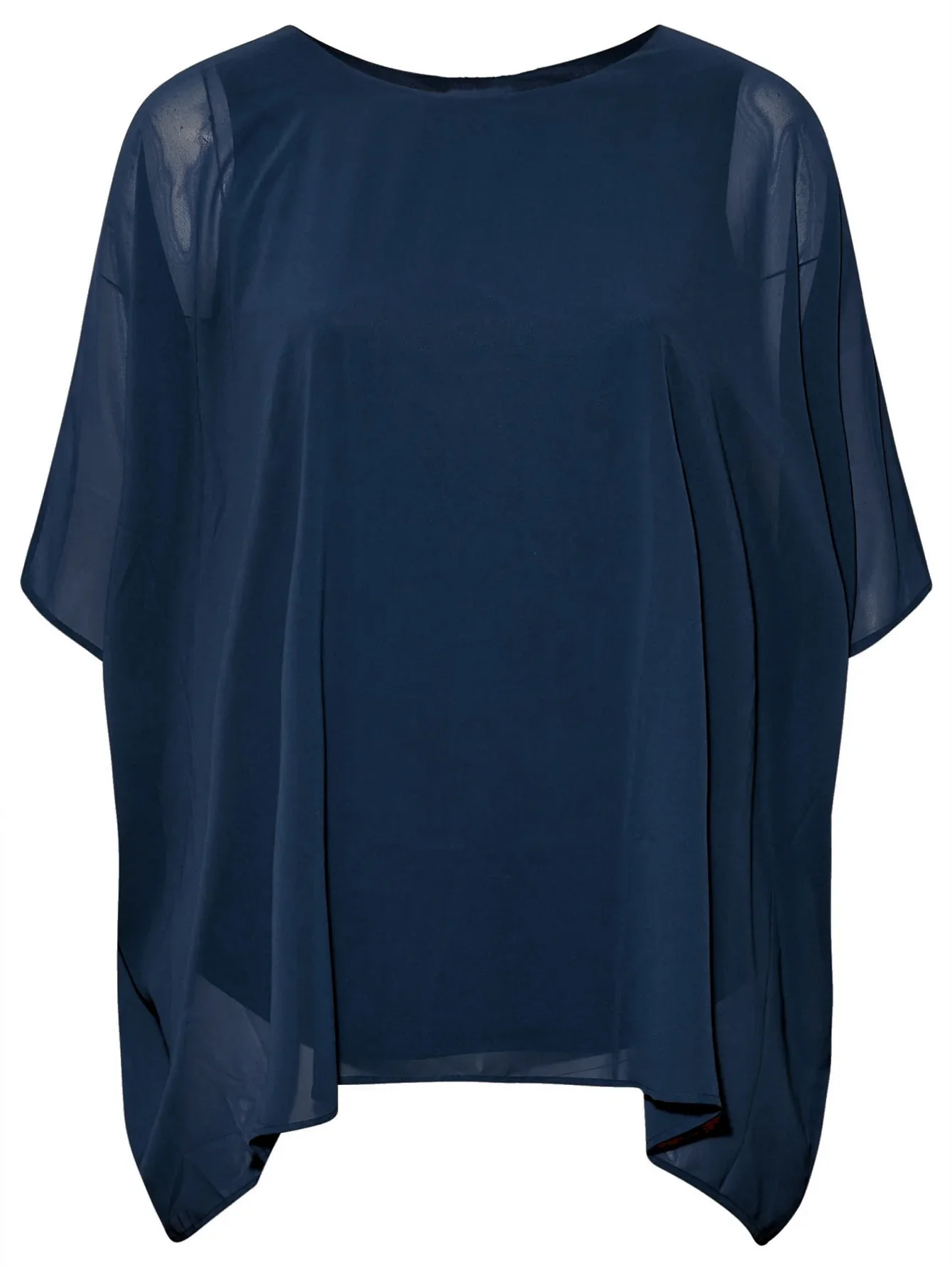 Womens Plus Size Elegant Summer Blouse Batwing Sleeve Oversized Chiffon Blouse Scoop Neck Large Size Casual Tunic Top Shirt 7XL