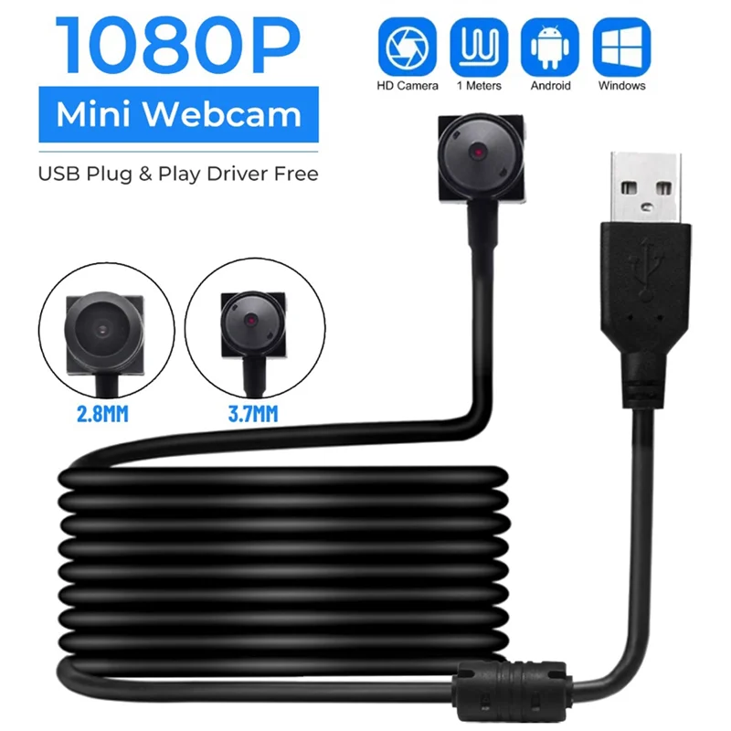 B24B 1080P HD Webcam Mini fotocamera USB per PC portatile CCTV Videocamera esterna Videocamera di sicurezza Obiettivo 2,8 mm