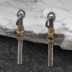 New Retro Creative Trend Cross Pendant Necklace Personalized Fashion Hip Hop Rock Street Niche Party Men Pendant Gift Jewelry