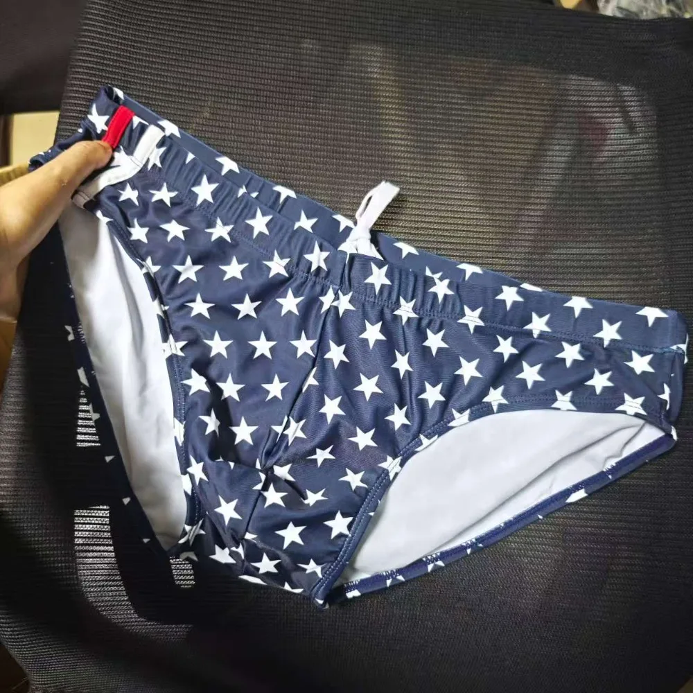2026 fashion new men's briefs fashion anti-light printing professional swimsuit briefs menD6333