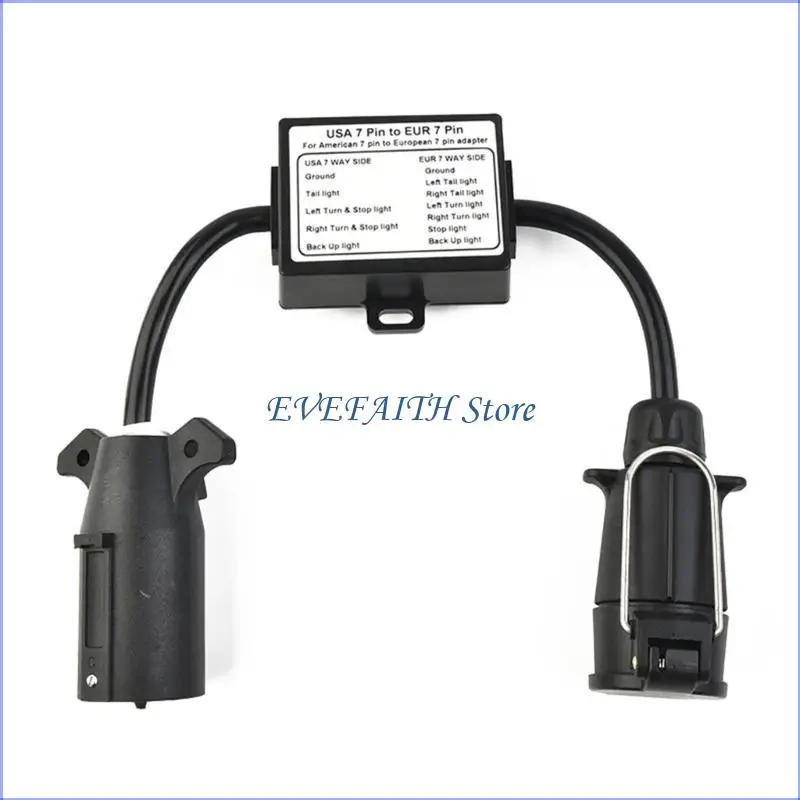 

124B Trailer Light to EU Trailer Light Converter Trailer Connector Light Converter Easy Installation US Vehicle Connector