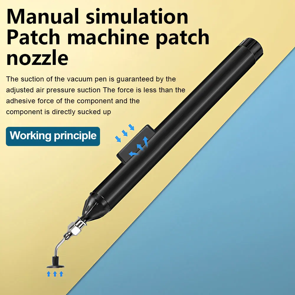 Penna di aspirazione per aspirare sottovuoto con pinzette a 3 ventose IC SMD Pick Up Kit di rimozione della pompa a ventosa dissaldatore