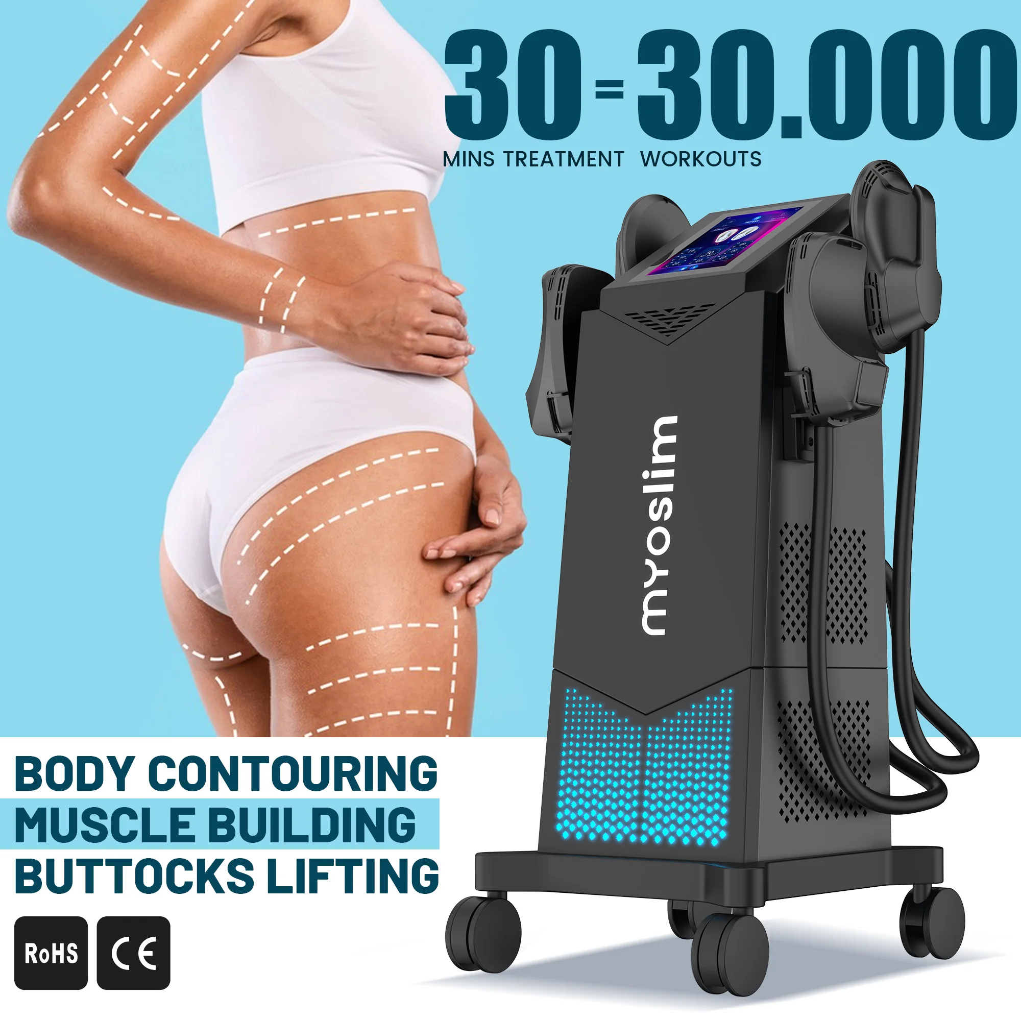 

MYOslim Sculpt Machine 15Tesla 6500w 200HZ EMS RF Fat Slimming Burning Muscle Stimulation Body Sculpting Electromagnetic Therapy