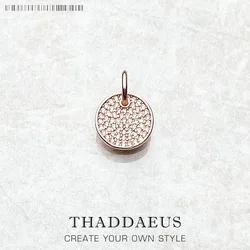 Pendant Sparkling Circles Disc Summer New Fashion 925 Sterling Silver Romantic Jewelry Europe Gift For Women