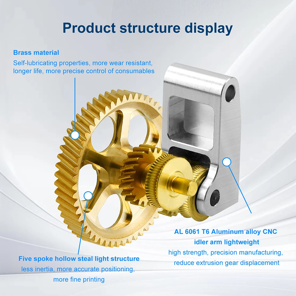 

Hardened Steel Helical Extruder Gear Full Metal Upgrade For Bambu Lab A1 A1 Mini P1P P1S X1C For Nano Coated Wear Resistant
