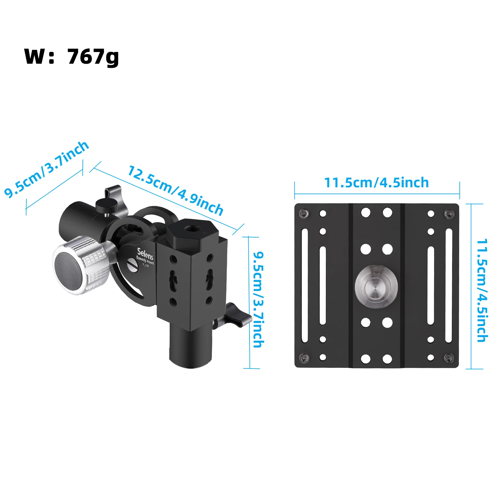 Selens дисплей быстрое крепление основание регулируемое вращение на 180 градусов универсальное основание Съемный кронштейн для фотостудии