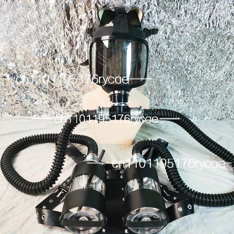 

Silver-plated Lens Large Field of View Full Mask,Silver-plated Curved Gas Mask Set, Negative Pressure Bottle Breathing Bag Set,