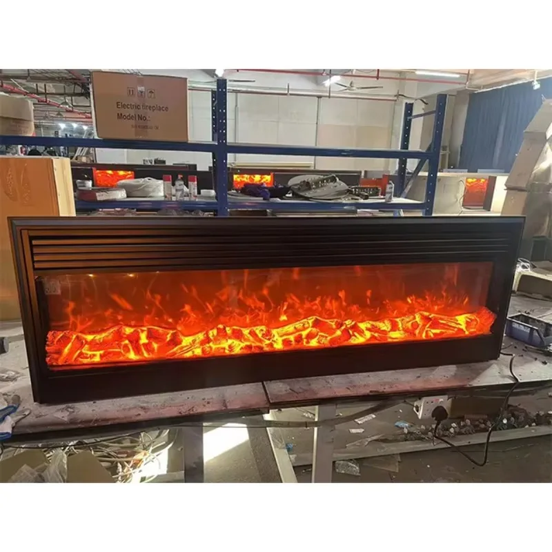 

Master Flame Free-Standing Electric Fireplace Heater Battery Powered LED Light Music Steel AU Household Hotel Use Remote Control