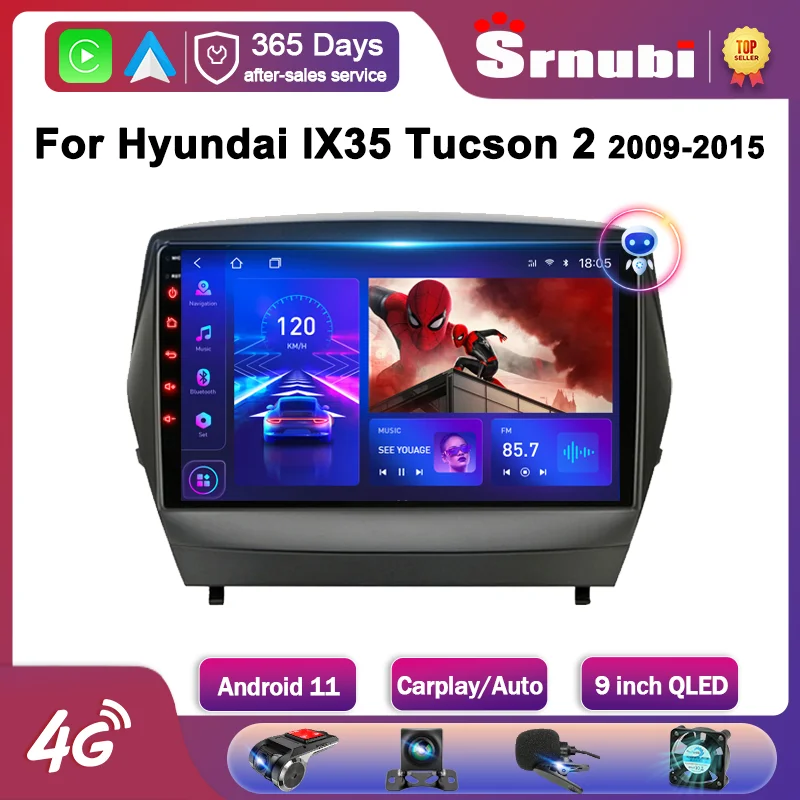 

Srnubi Android 11,0 Автомобильное видео Радио для Hyundai Tucson 2 LM IX35 2009-2015 2Din 4G WiFi GPS Carplay Мультимедиа DVD головное устройство