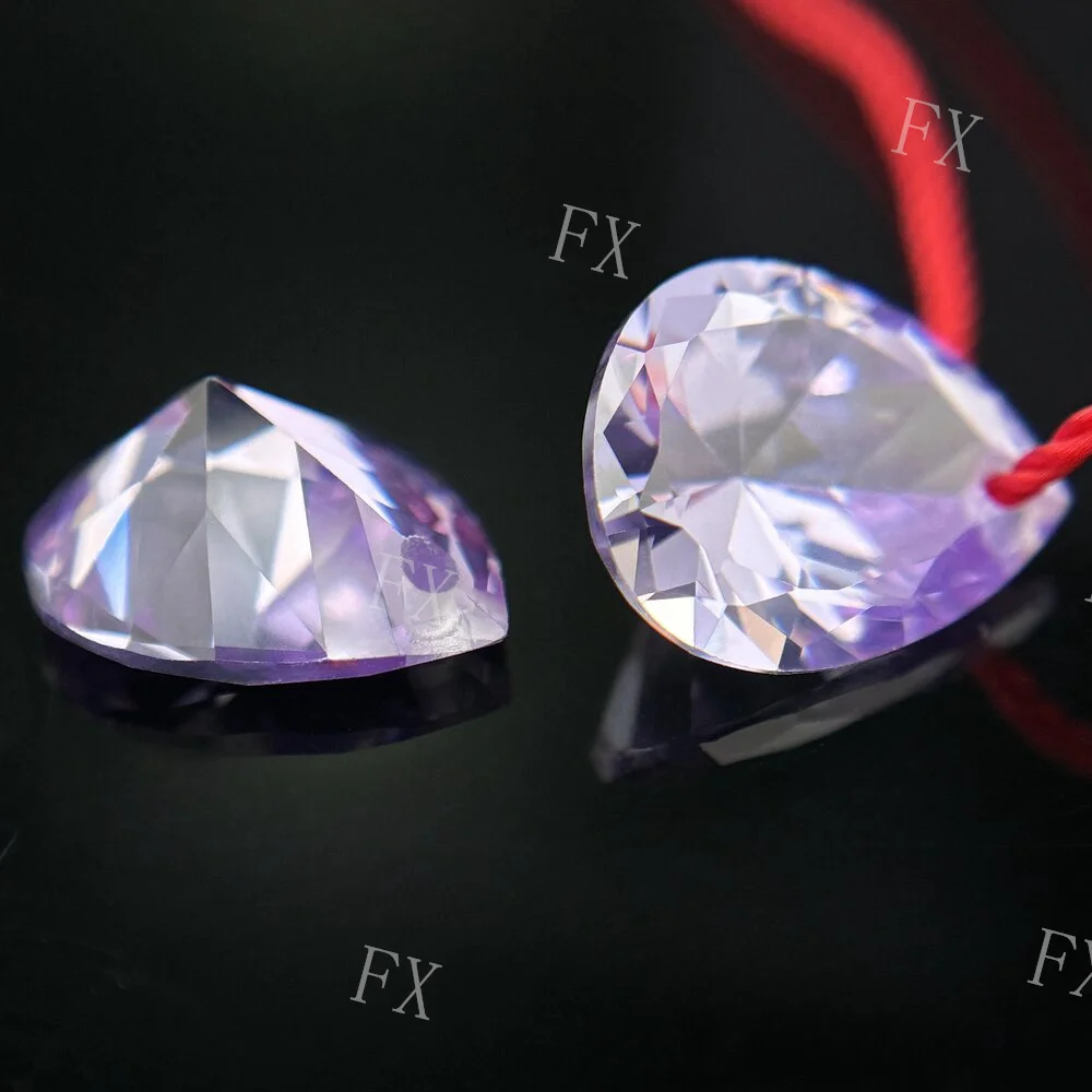 High Quality CZ Bead Single Hole 5A Pear Shape 4x6~10x12mm  Brilliant Pink Cubic Zirconia Stone For Necklace Ring Making