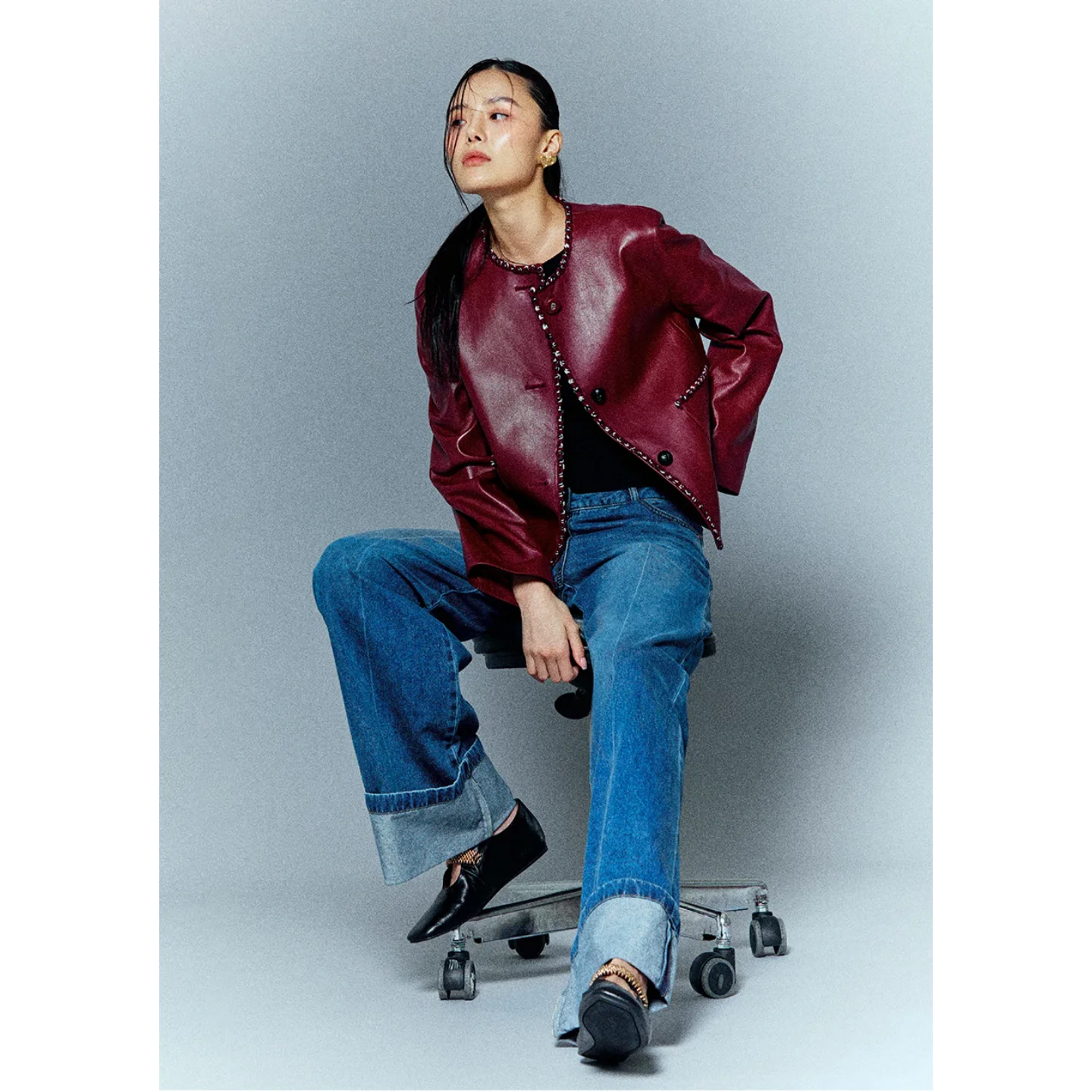 Wide Leg Cotton Denim Pants Skin-friendly Breathable Pure Cotton Commute Slimming Versatile Long Jeans Female Spring Autumn