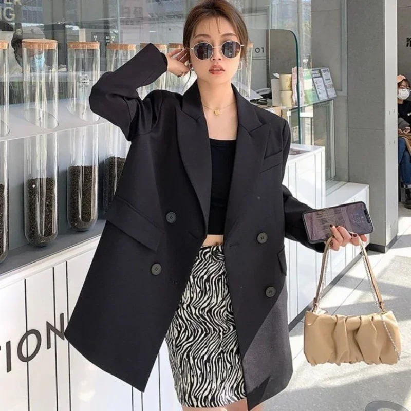 White Jacket Outerwears Blazer Woman Long Loose Coats for Women Dress Clothes Over Outdoor Fashion 2024 Youthful Modern Bags