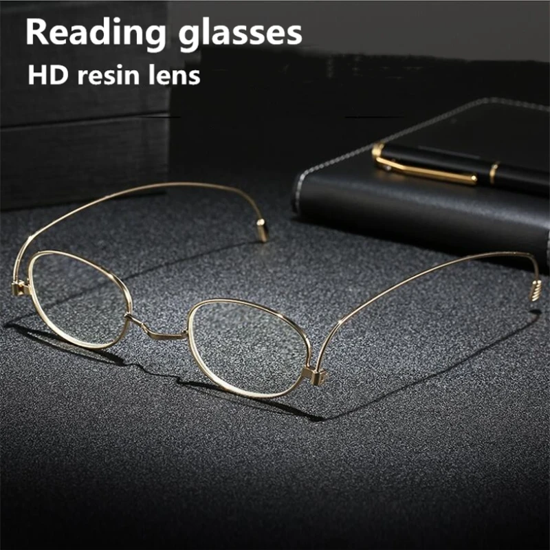 

Delicate Anti-blue Ray Reading Glasses Women Ultra-light 15g Ultra-thin Reading Men Mirror Rotating Presbyopic Eyewear with Case