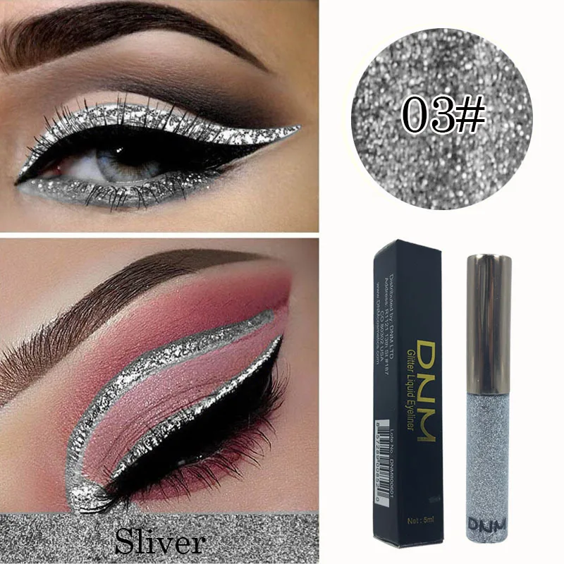 16 Farben Diamond Liquid Eyeliner Professional Silver Green Shiny Eyes Flash Langlebiger flüssiger Glitzer-Eyeliner Beauty Makeup – Detail 4
