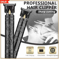 Vintage T9 Professional Men's Hair Clipper Portable Cordless USB Rechargeable Beard Trimmer for Barber Shop Male Grooming