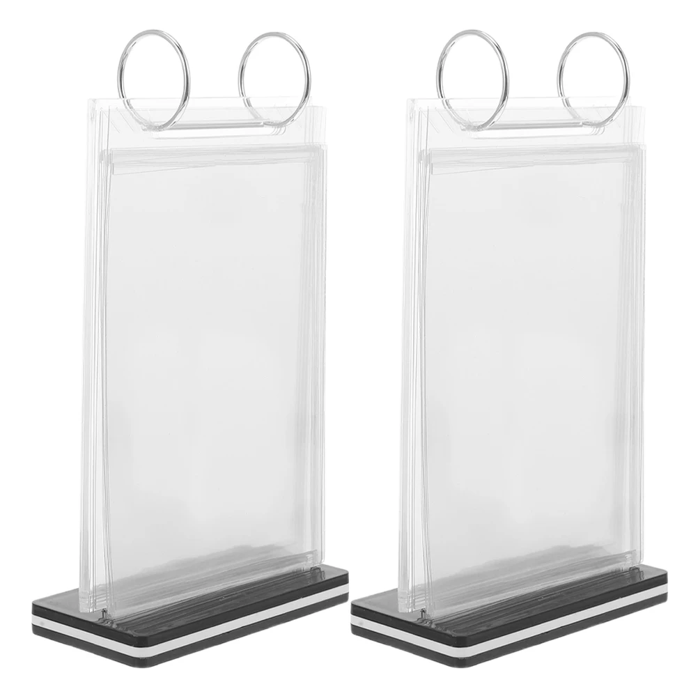 2Pcs Freestanding Menu Display Stand Flip Function Tabletop Sign Holder for Bar Restaurant Desk Showcase Stylish Build