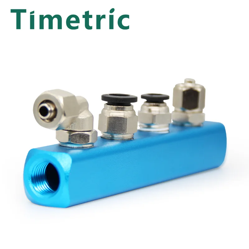 1/4" Internal Thread Pneumatic Distributor Connector Quick Connector Manifold Shunt Aluminum Block For Air Compressors