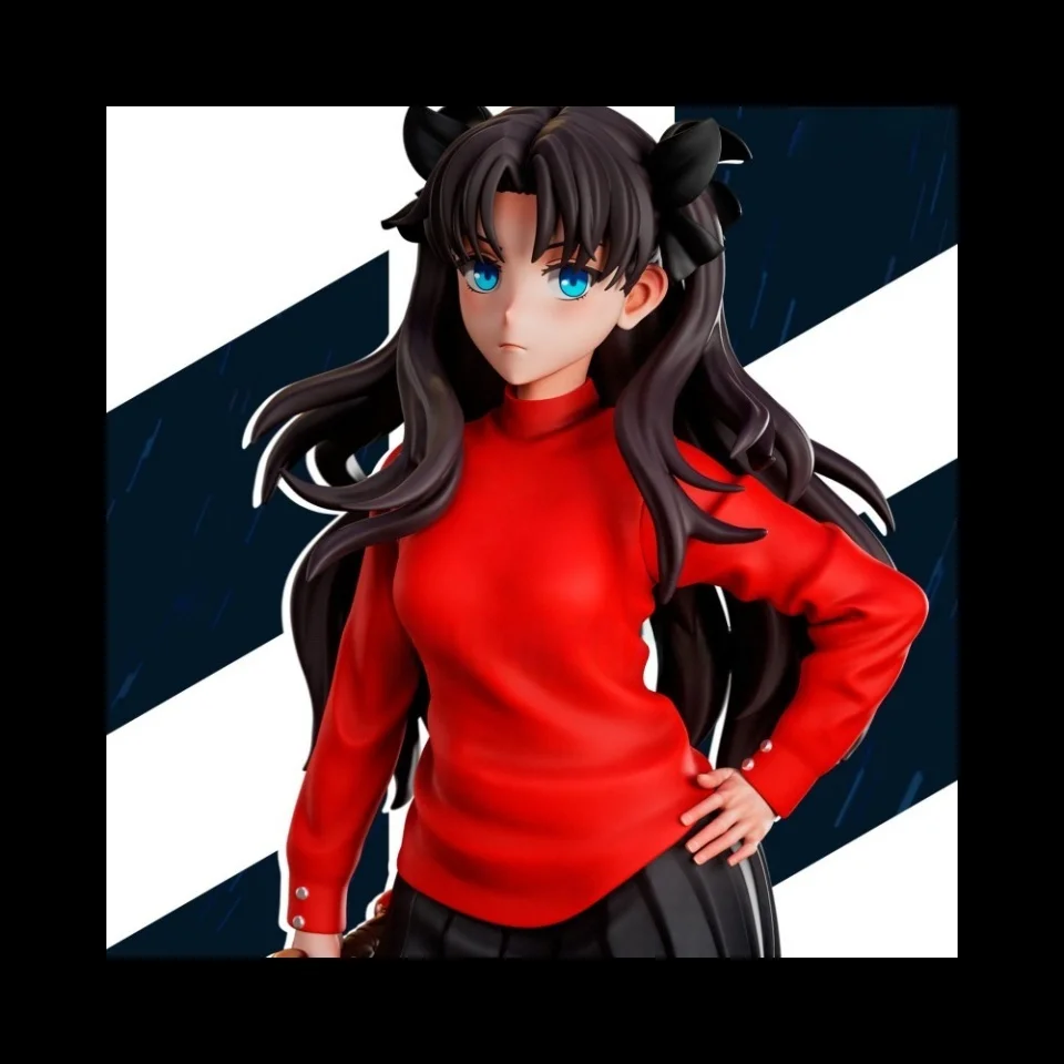 

18cm Fate Tohsaka Rin Resin Gk Kit Unpainted Grey Figurine Unassembled 3d Print Miniature Statue Diy Anime Doll Model Gifts