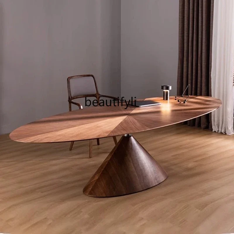 Dining table Italian designer balance all solid wood villa large flat floor minimalist dining tableAA