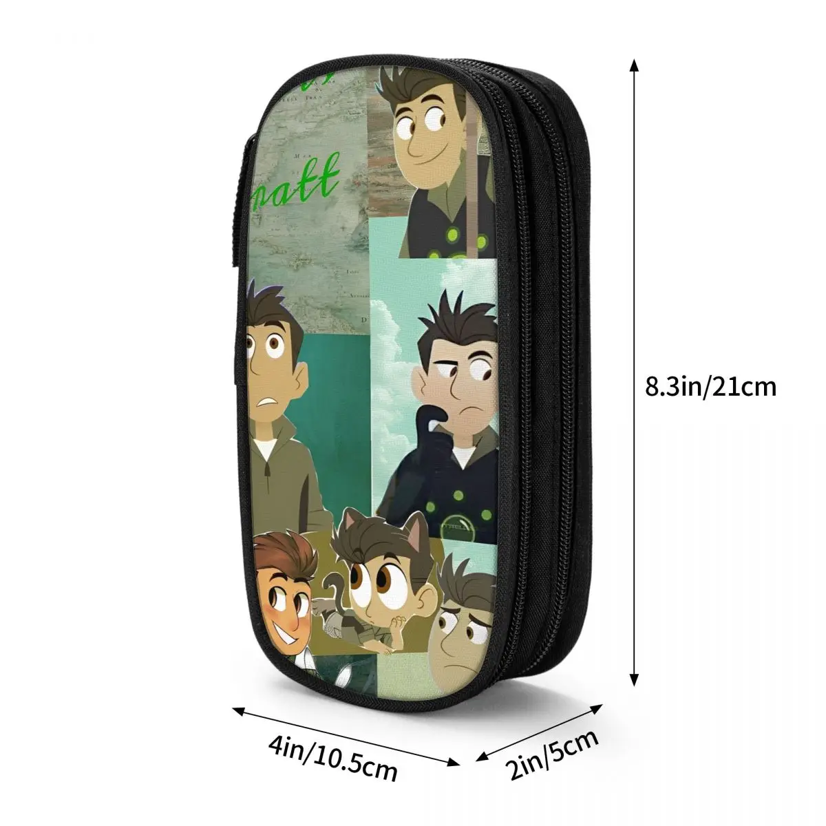 الرجعية مقلمة Wild Kratts قلم رصاص الحقيبة أنيمي مدرسة مقلمة أطفال سستة مخصص منظم قرطاسية