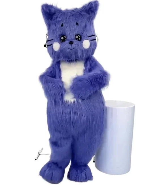 

Fur Blue Cat Mascot Costume Fursuit Internet Celebrity Cartoon Characters Doll Clothings Anime Performance Halloween Outfits