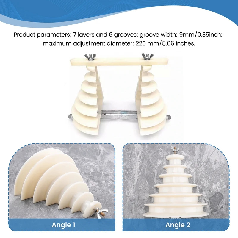 1 Beige 7-Layer 6-Slot Motor Repair Tool Pagoda Motor Winding Mold Single-Phase Universal Micro-Motor Winding Tool-A22U