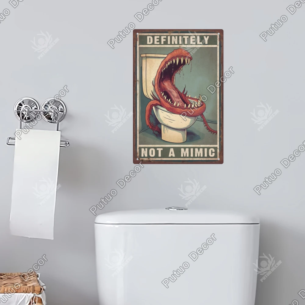 Putuo Decor 1szt Vintage Metal Tin Sign, Wall Art Decor for Home Farmhouse Bathroom Washroom Toilet, 7.8 X 11.8 Inches Gifts — zdjęcie 6