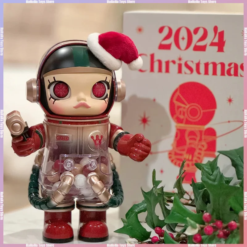 New Popmart Genuine 400% Molly Limited Edition Mega Space Christmas Action Figure Room Decoration Collectible Toy Surprise Gift