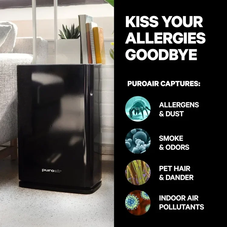 حار 400 HEPA للمنزل غرف كبيرة يغطي 2000 قدم مربع الدخان وحبوب اللقاح والغبار وهواء HEPA الهادئ لغرفة النوم