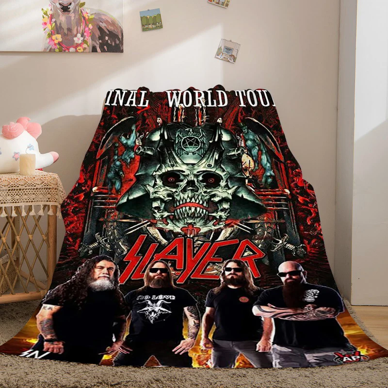 

Fluffy Soft Blankets for Winter A-Slayers Heavy Metal Band Microfiber Bedding Warm Sofa Bed Fleece Custom King Size Blanket Gift