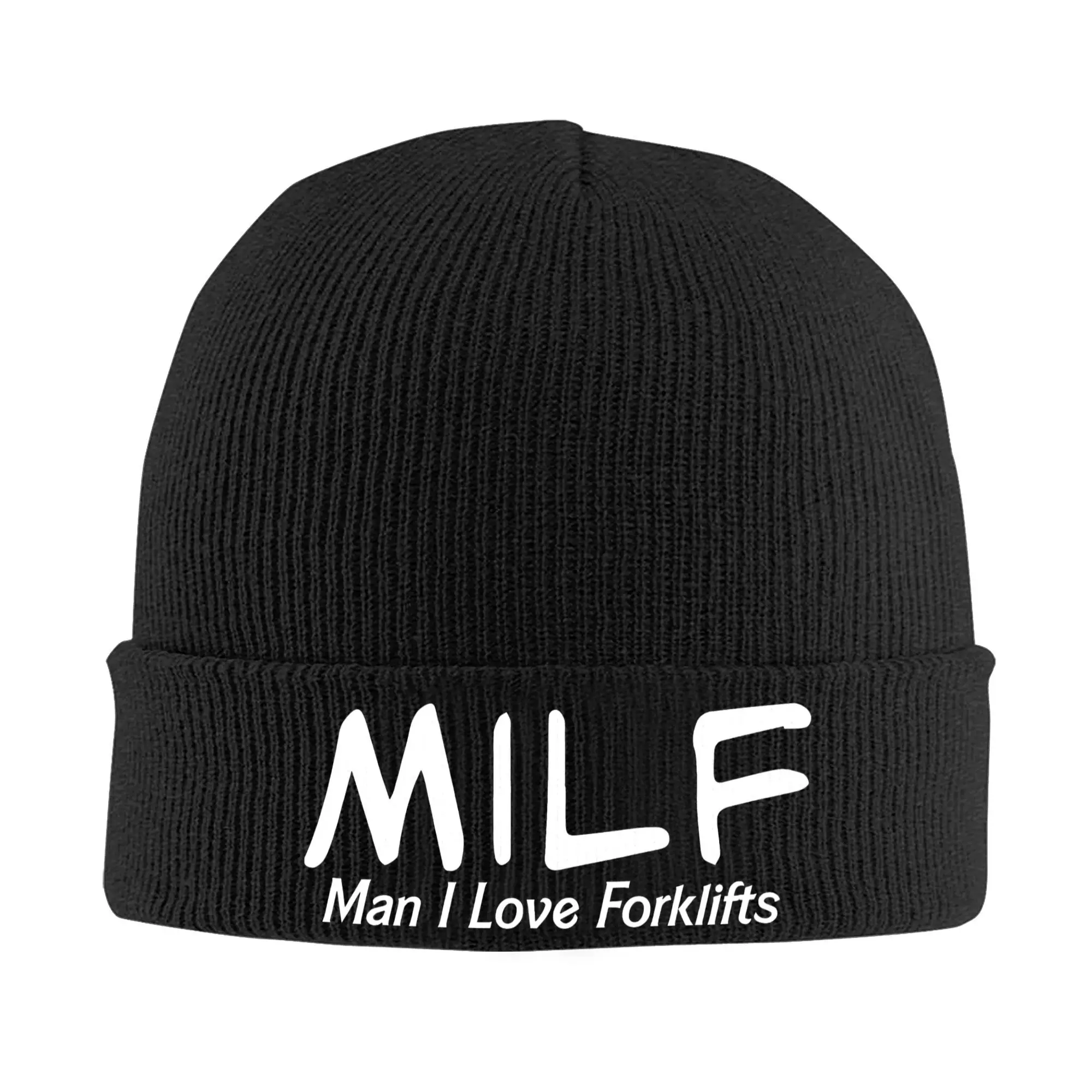 MILF Man I Love Forklifts 36420049 Knitted Caps for Women Men Beanie Autumn Winter Hats Acrylic  Warm Cap