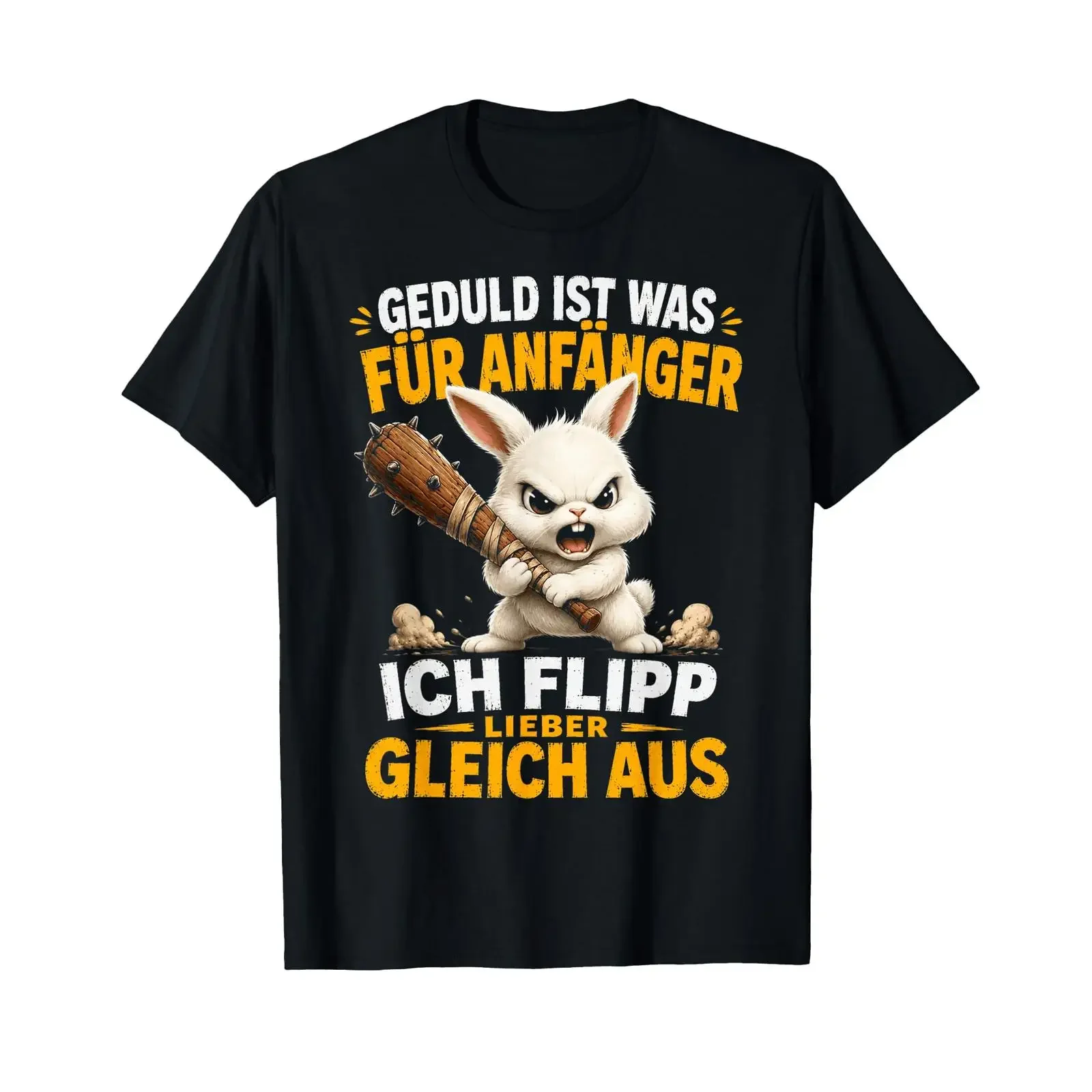 T shirt with German text Patience is for beginners Sarcasm Duck Language vintage Washed Soft fashion Stretched Comfortable